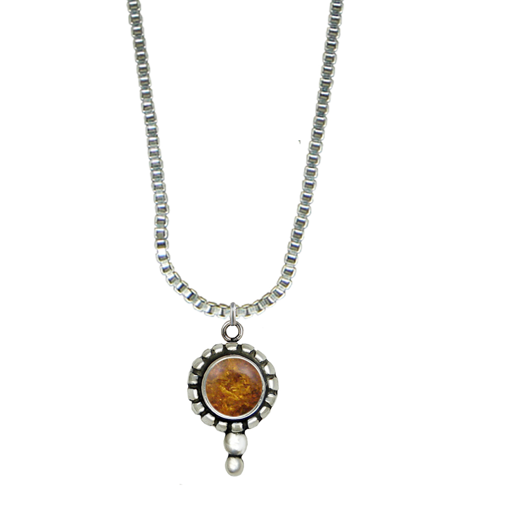 Sterling Silver Little Amber Pendant Necklace